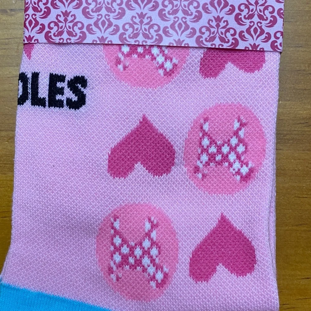 Pink and Blue Doodle Socks